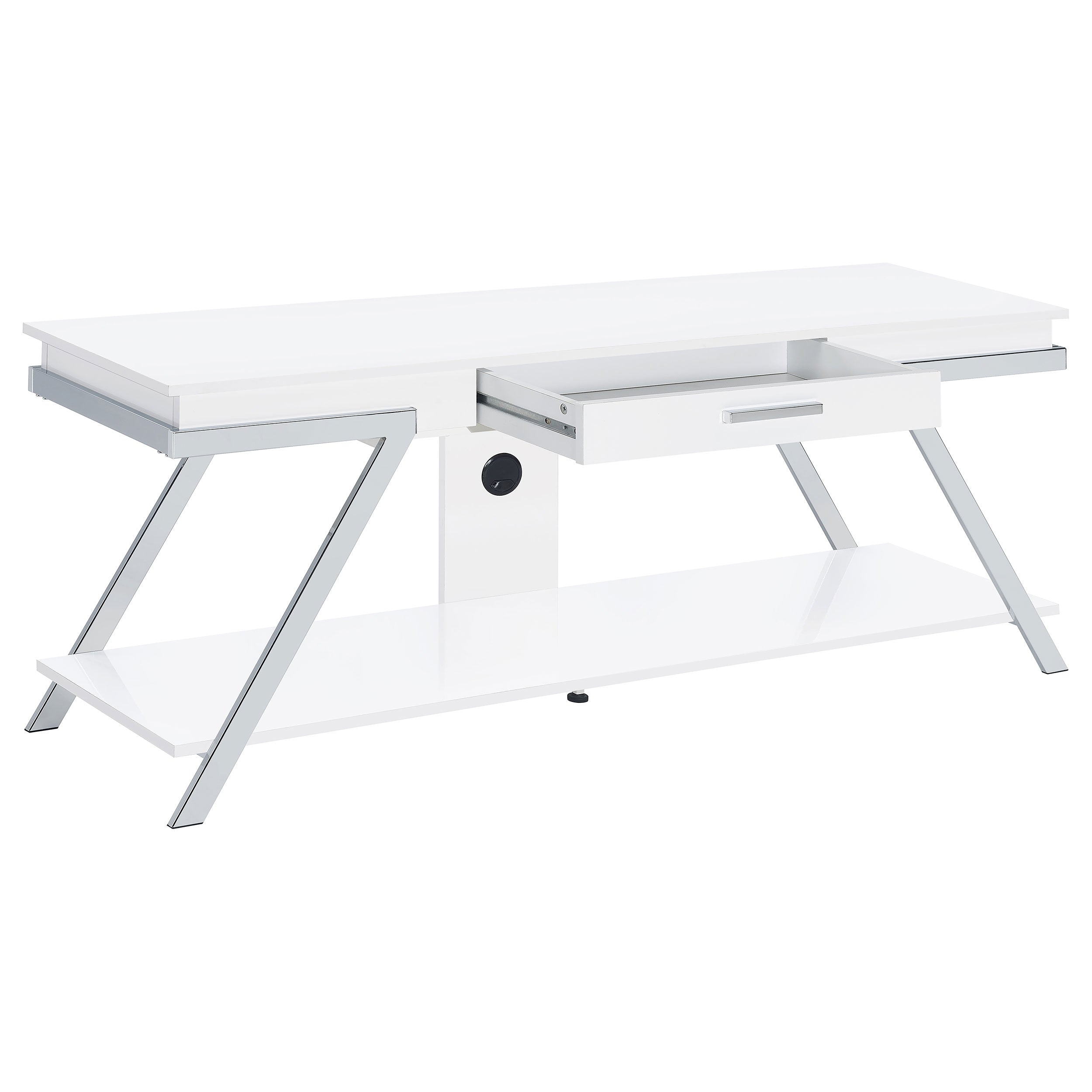 Orleans Furniture - Coaster - Marcia 1-drawer Wood 60-inch TV Stand White High Gloss - 708152