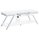 Orleans Furniture - Coaster - Marcia 1-drawer Wood 60-inch TV Stand White High Gloss - 708152