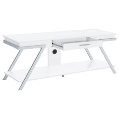 Orleans Furniture - Coaster - Marcia 1-drawer Wood 60-inch TV Stand White High Gloss - 708152