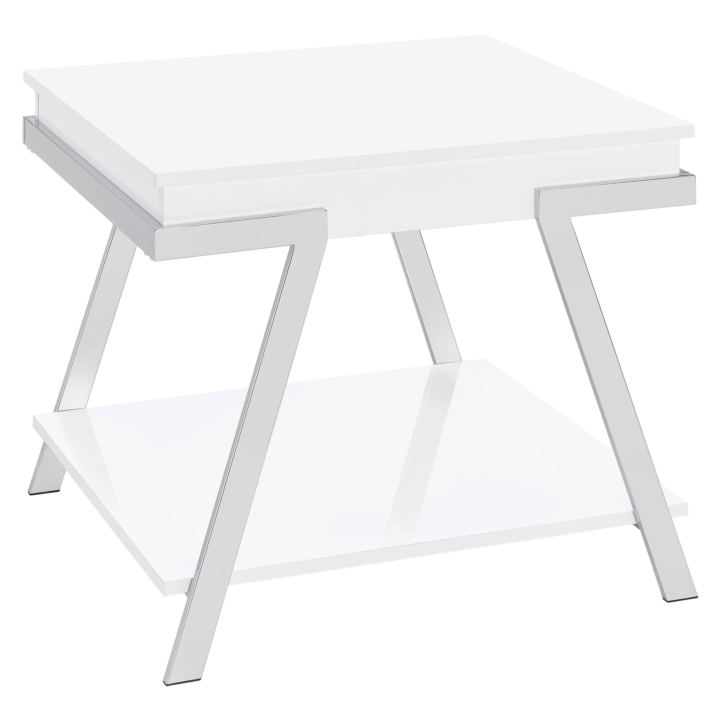 Orleans Furniture - Coaster - Marcia Rectangular Side End Table White High Gloss - 708157