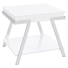 Orleans Furniture - Coaster - Marcia Rectangular Side End Table White High Gloss - 708157