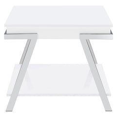 Marcia Rectangular Side End Table White High Gloss