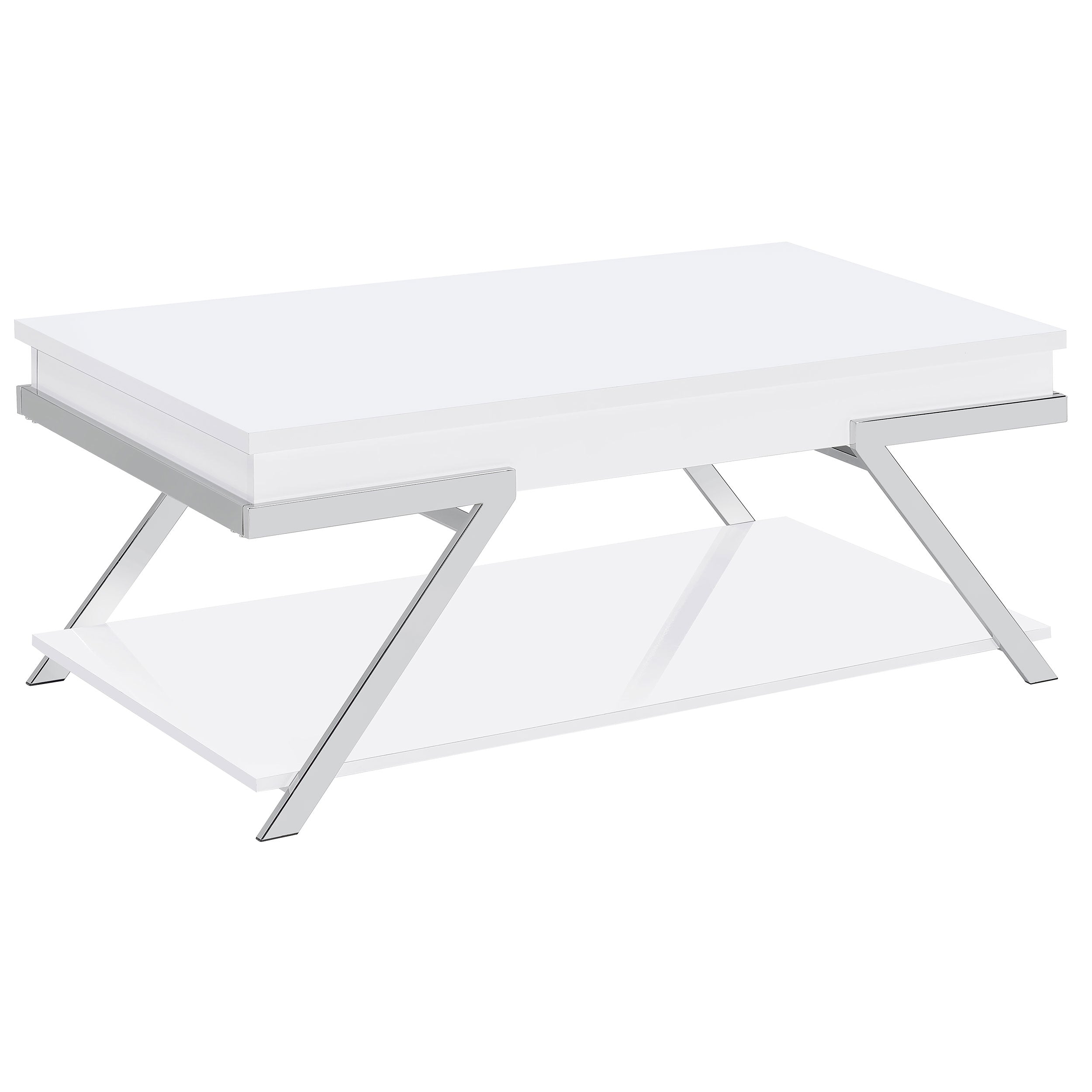 Orleans Furniture - Coaster - Marcia Rectangular Lift Top Coffee Table White High Gloss - 708158