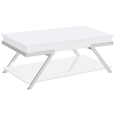 Orleans Furniture - Coaster - Marcia Rectangular Lift Top Coffee Table White High Gloss - 708158