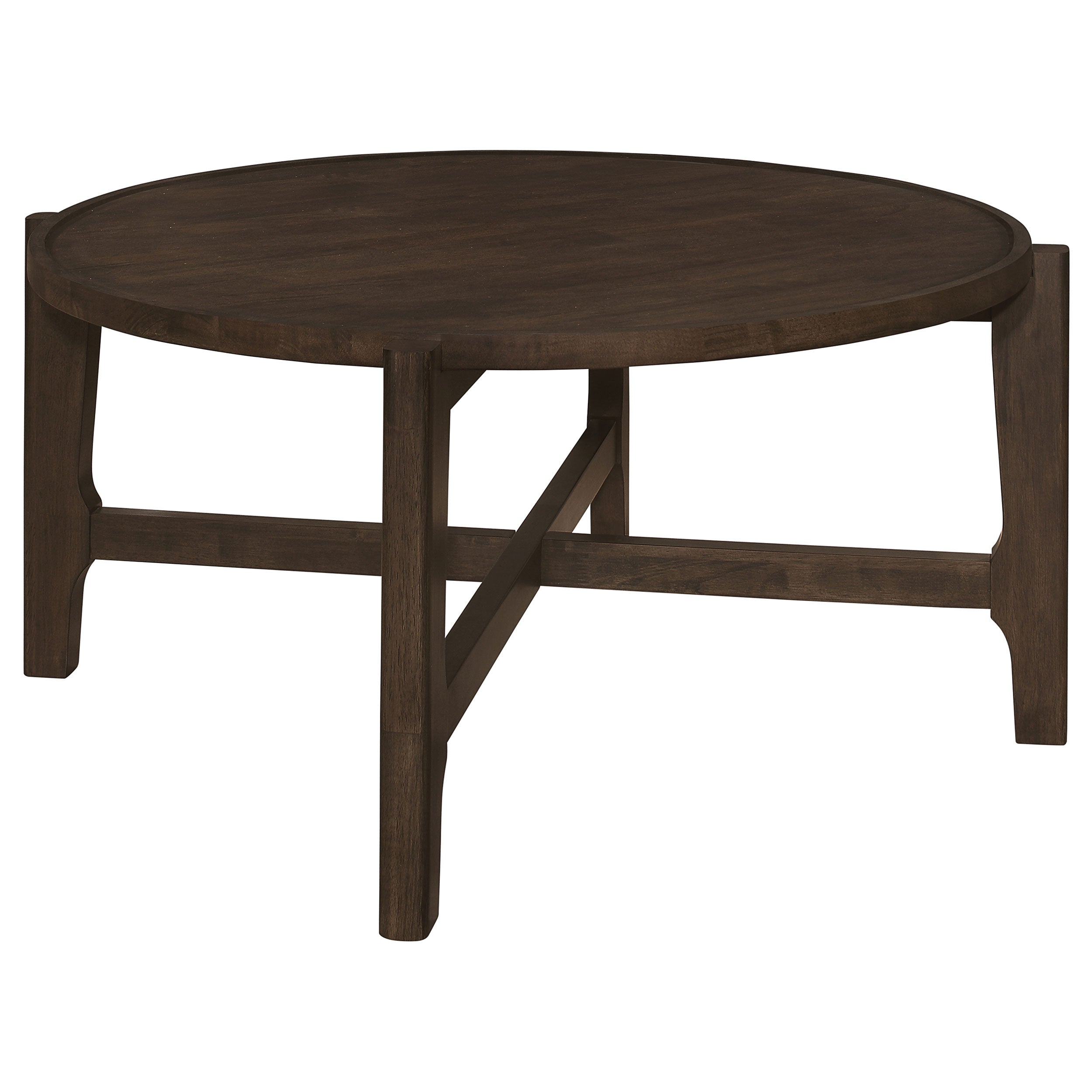 Orleans Furniture - Coaster - Cota Round Solid Wood Coffee Table Dark Brown - 708288