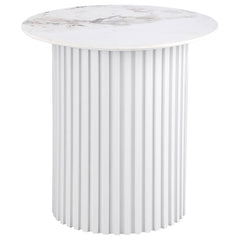 Rowena 3-piece Coffee and End Table Set White Faux Marble