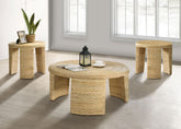 Orleans Furniture - Coaster - Artina 3-piece Rattan Coffee and End Table Set Natural - 708508-S3