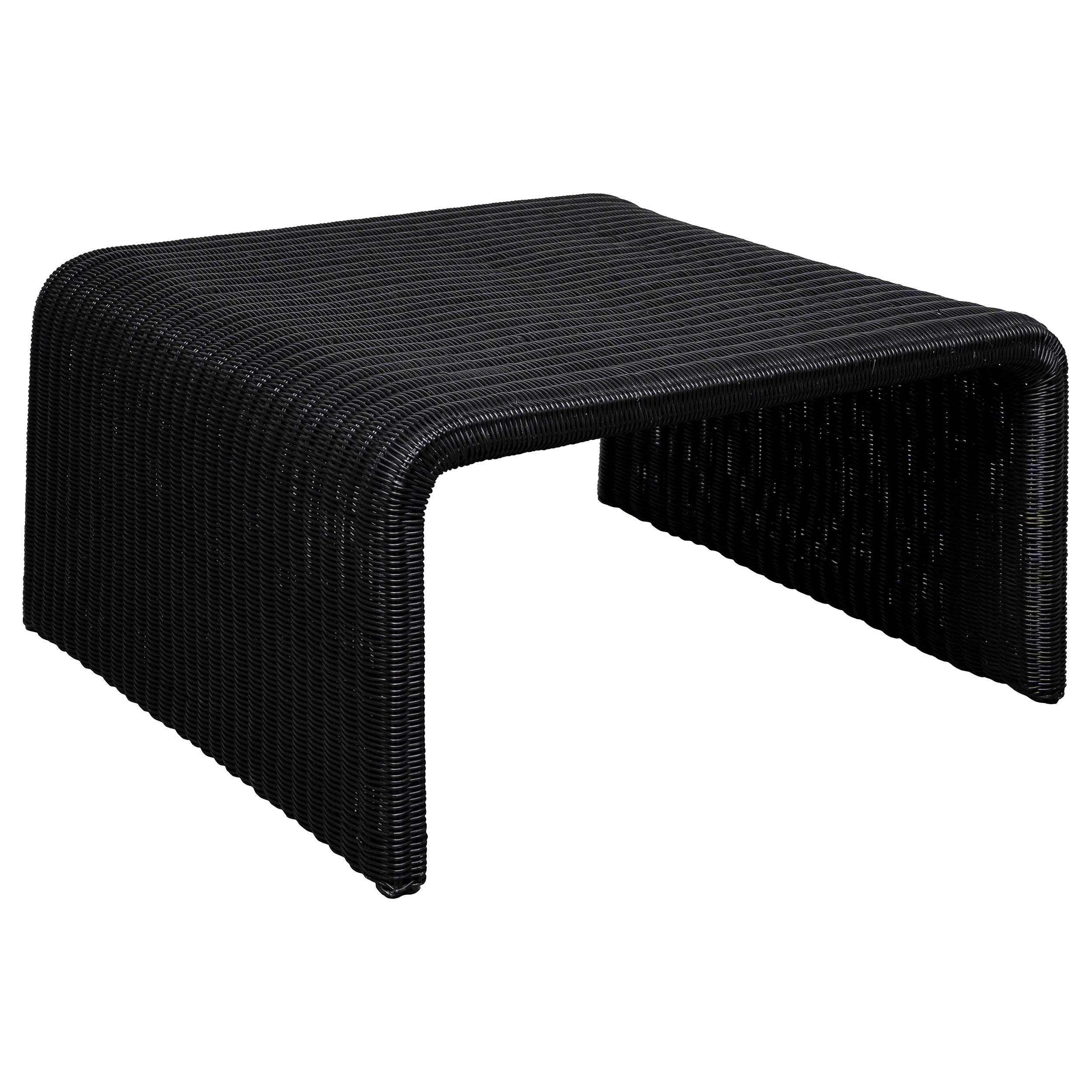 Orleans Furniture - Coaster - Cahya Woven Rattan Square Coffee Table Black - 708518