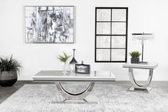 Orleans Furniture - Coaster - Kerwin 2-piece Rectangular Coffee and End Table Set Chrome - 708538-S2