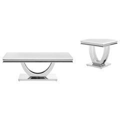 Kerwin 2-piece Rectangular Coffee and End Table Set Chrome