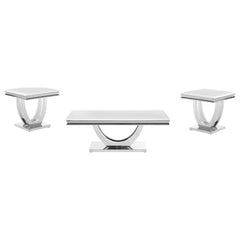 Orleans Furniture - Coaster - Kerwin 3-piece Rectangular Coffee and End Table Set Chrome - 708538-S3