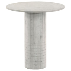 Orleans Furniture - Coaster - Astoria Round Genuine Marble Side End Table White - 709667