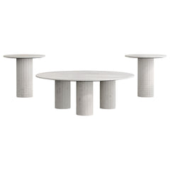 Astoria 3-piece Marble Coffee and End Table Set White