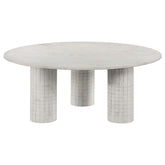Orleans Furniture - Coaster - Astoria Round Genuine Marble Coffee Table White - 709668