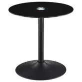 Orleans Furniture - Coaster - Ganso Round Metal End Table With Tempered Glass Top Black - 709687