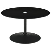 Orleans Furniture - Coaster - Ganso Round Metal Coffee Table With Tempered Glass Top Black - 709688