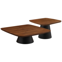 Orleans Furniture - Coaster - Eason 2-piece Coffee Table Set Walnut and Black - 710010