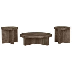 Kinkaid 3-piece Solid Wood Coffee and End Table Set Brown