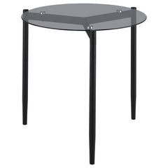 Rosalie Round Smoked Glass Top End Table Grey