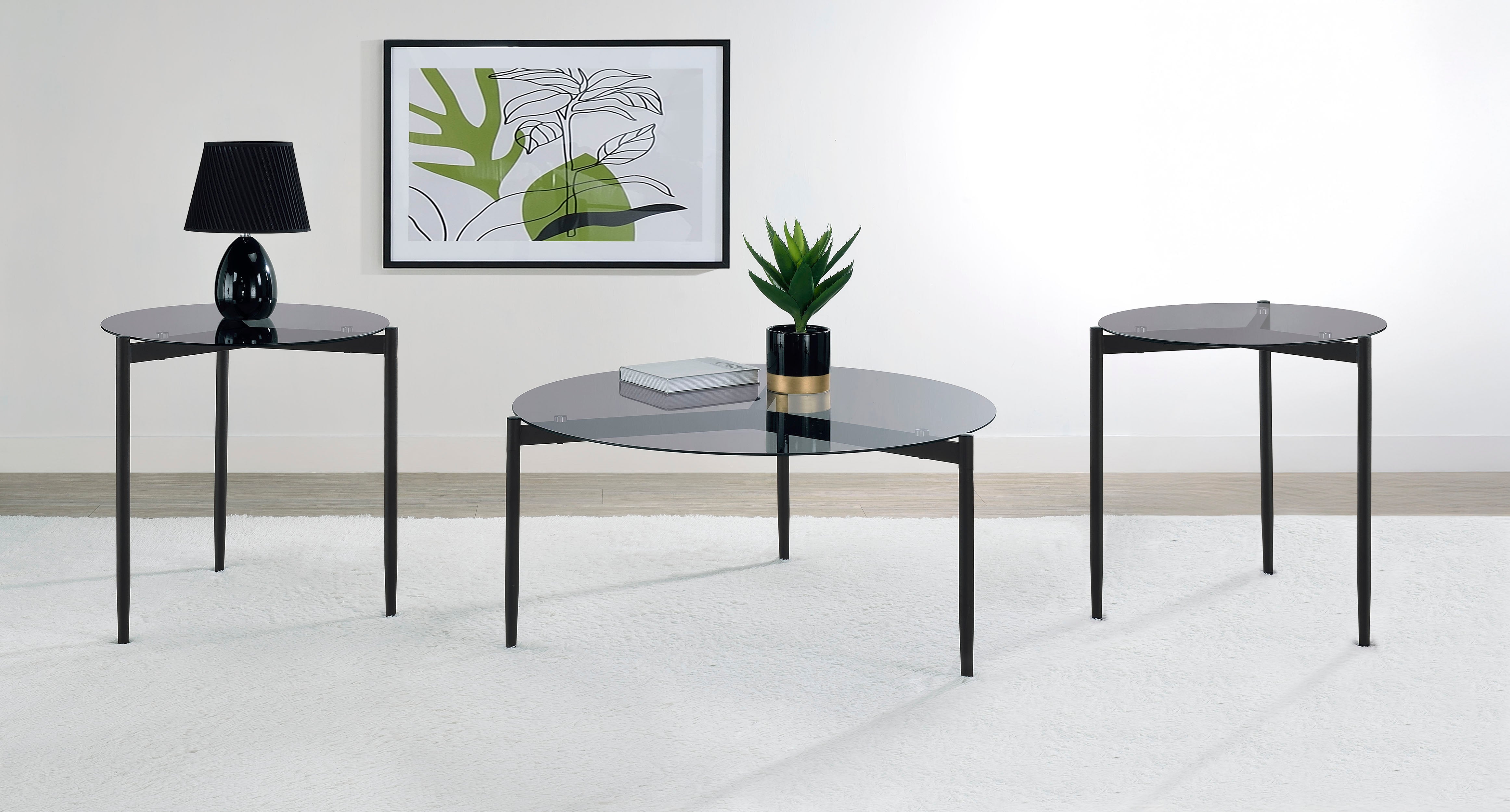Orleans Furniture - Coaster - Rosalie 3-piece Round Coffee and End Table Set Grey - 710168-S3