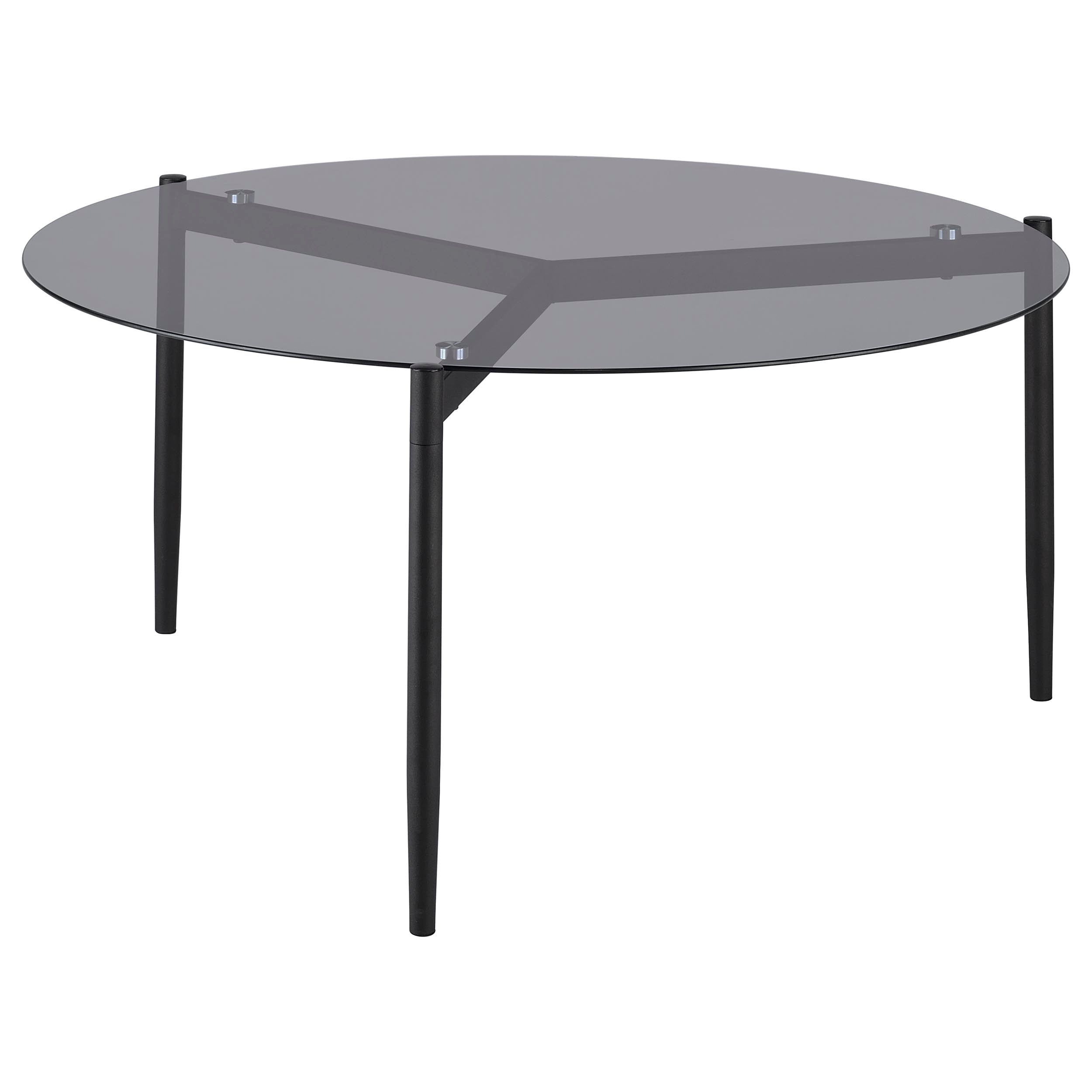 Orleans Furniture - Coaster - Rosalie Round Smoked Glass Top Coffee Table Grey - 710168