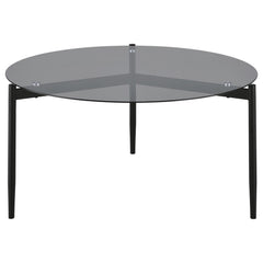 Rosalie Round Smoked Glass Top Coffee Table Grey