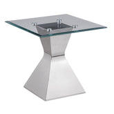 Orleans Furniture - Coaster - Jenny Glass Top Stainless Steel Side End Table Chrome - 710207