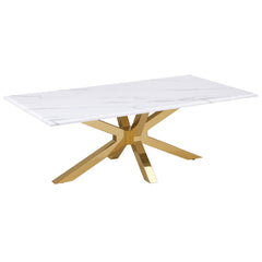 Orleans Furniture - Coaster - Visalia Faux Marble Top Stainless Steel Coffee Table Gold - 710218