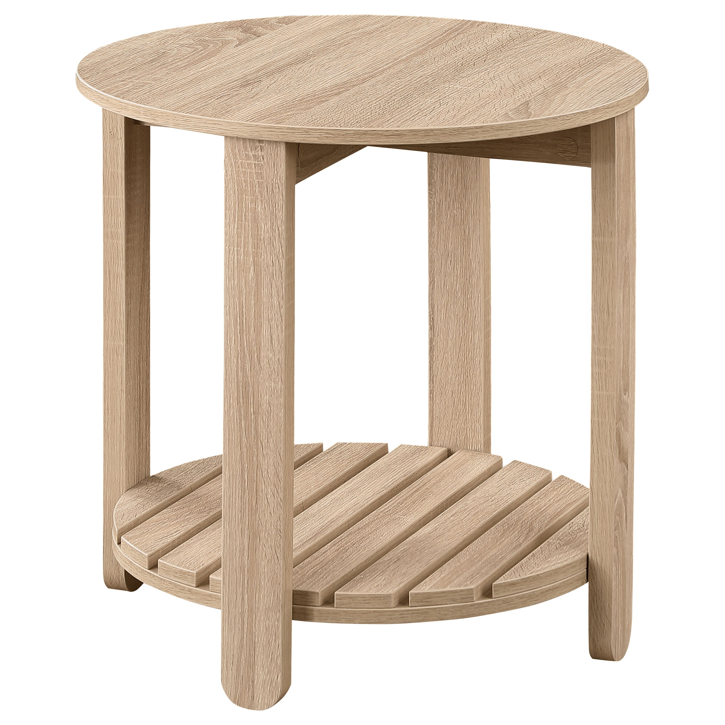 Orleans Furniture - Coaster - Fowler 1-shelf Round Engineered Wood Side End Table Natural - 710287