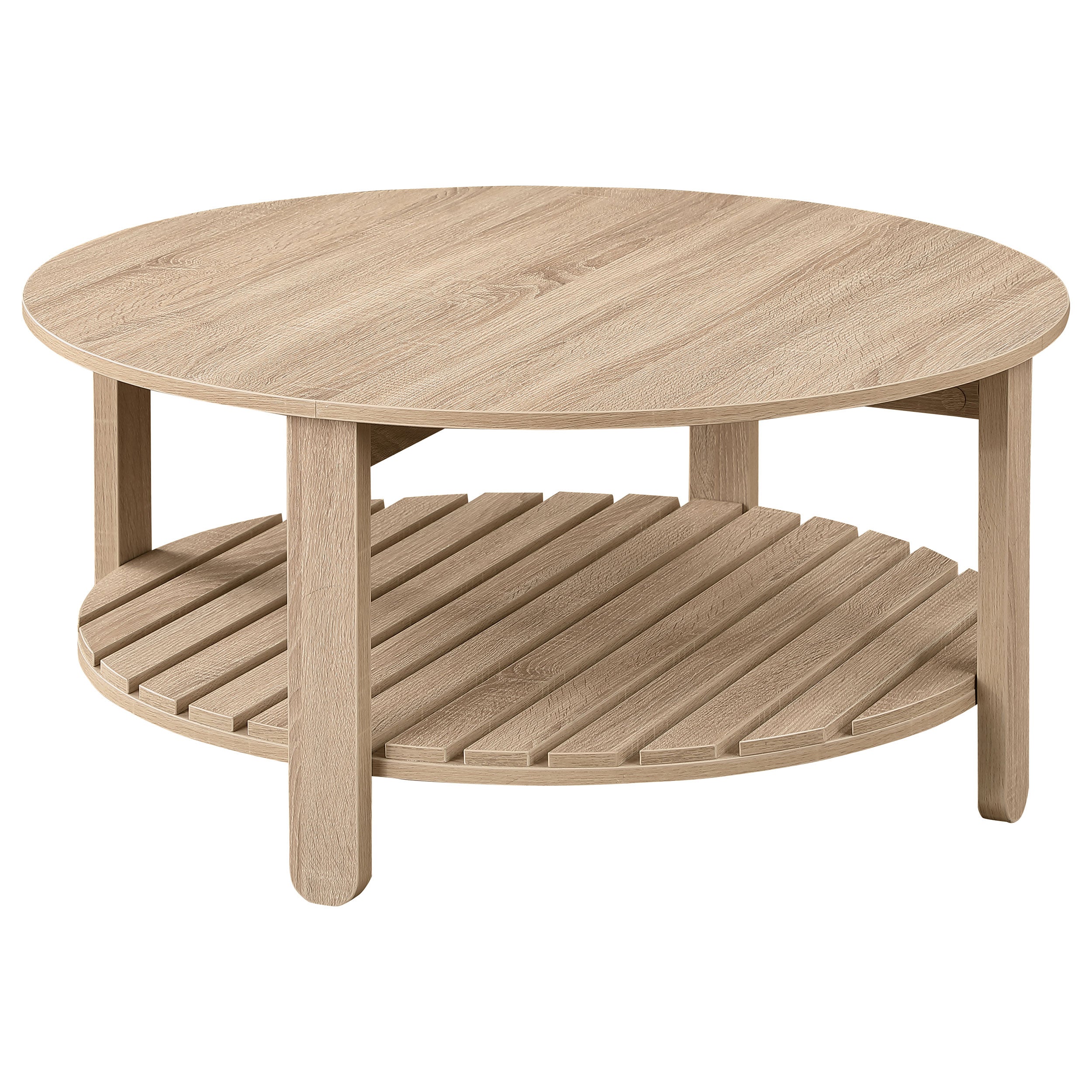 Orleans Furniture - Coaster - Fowler 1-shelf Round Engineered Wood Coffee Table Natural - 710288