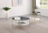 Orleans Furniture - Coaster - Jonelle 2-piece Round Coffee and End Table Set Gold - 710338-S2