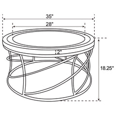 Elise Round Mirror Top Stainless Steel Coffee Table Gold