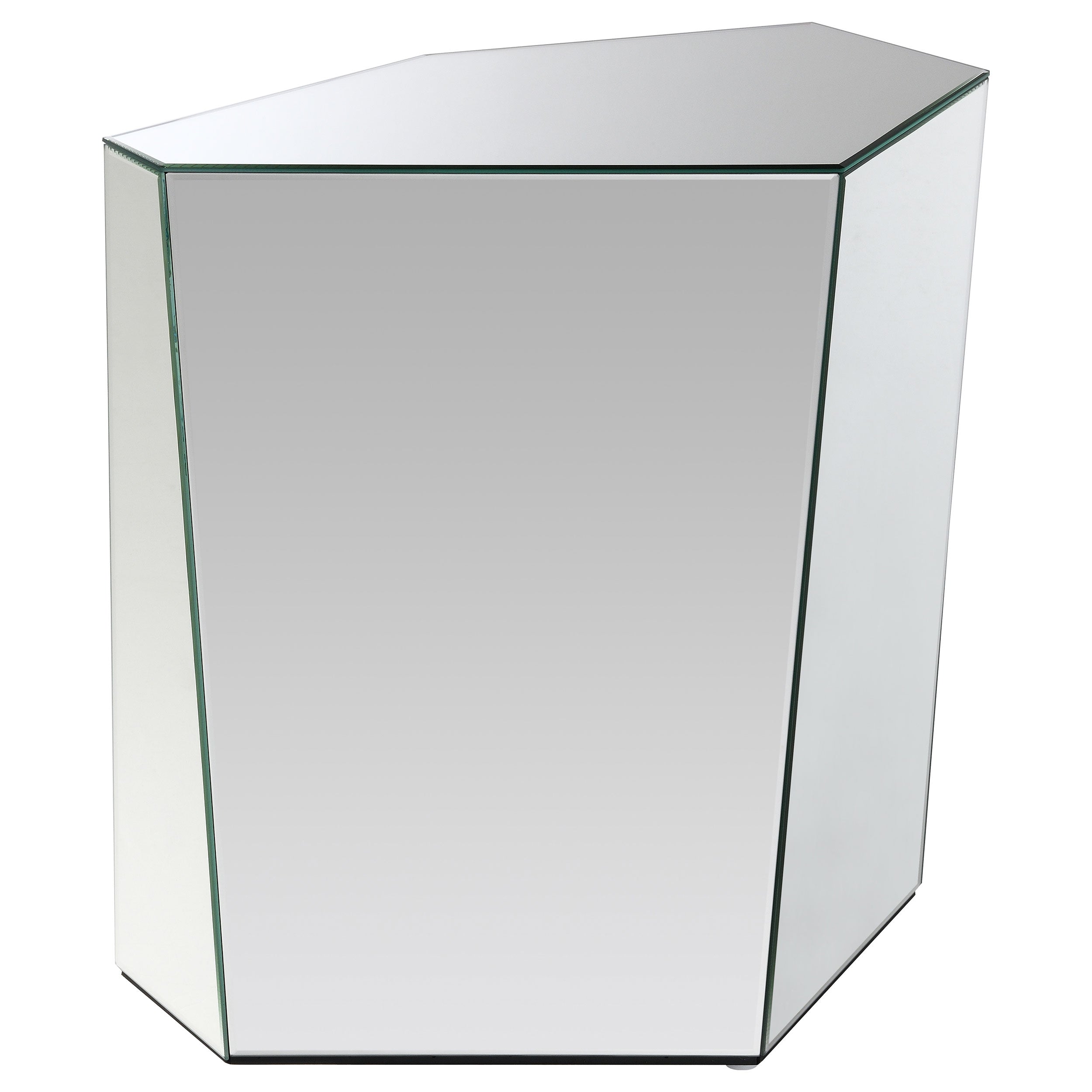 Orleans Furniture - Coaster - Capella Mirrored Abstract Geometric End Table Silver - 710447