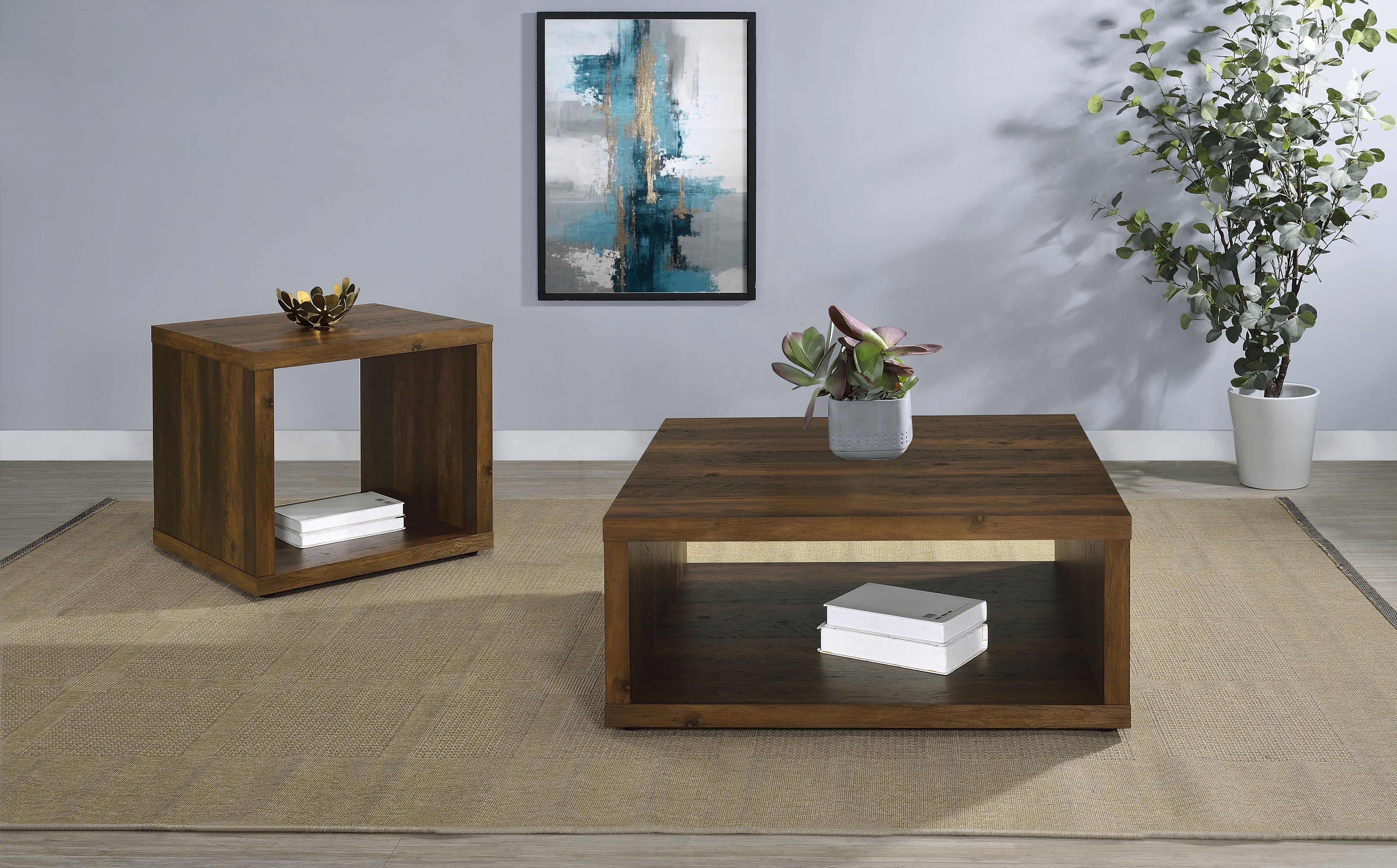 Orleans Furniture - Coaster - Frisco 2-piece Coffee and End Table Set Dark Pine - 710508-S2