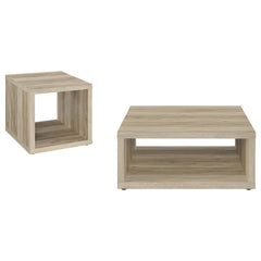 Frisco 2-piece Coffee and End Table Set Distressed Pine