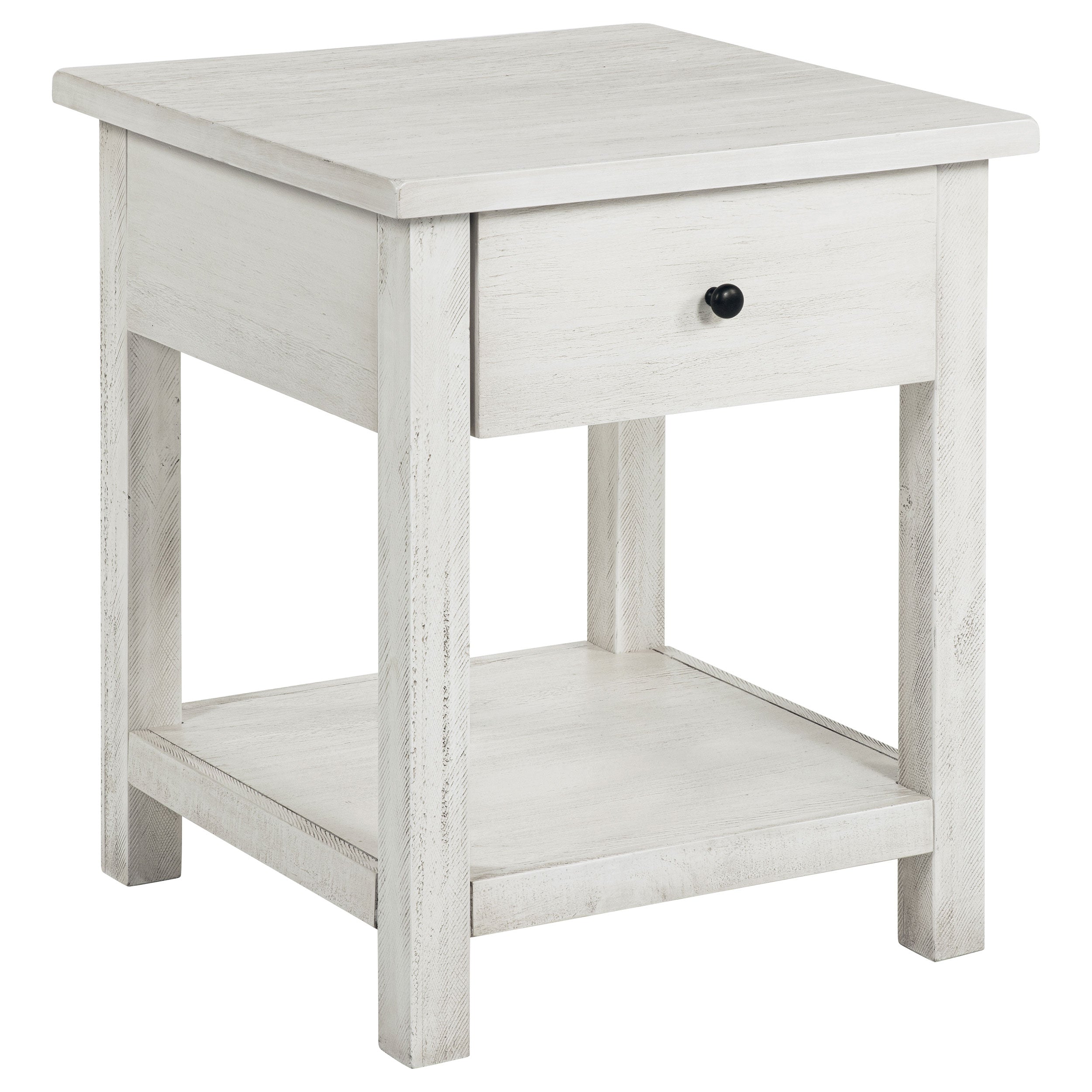 Orleans Furniture - Coaster - Payne 1-drawer Wood End Table with Shelf Distressed White - 710557