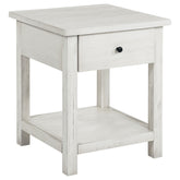 Orleans Furniture - Coaster - Payne 1-drawer Wood End Table with Shelf Distressed White - 710557