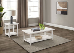 Orleans Furniture - Coaster - Payne 2-piece Coffee and End Table Set Distressed White - 710558-S2A