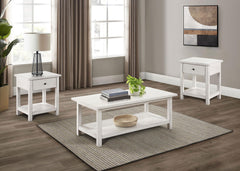 Orleans Furniture - Coaster - Payne 3-piece Coffee and 1-drawer End Table Set White - 710558-S3