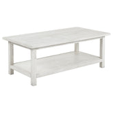 Orleans Furniture - Coaster - Payne Wood Coffee Table with Shelf Distressed White - 710558