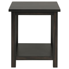 Payne Wood End Table with Shelf Distressed Java