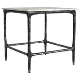 Orleans Furniture - Coaster - Ebby Square Genuine Marble Top Metal End Table White - 710747