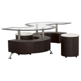 Orleans Furniture - Coaster - Buckley 3-piece Coffee Table and Stools Set Cappuccino - 720218