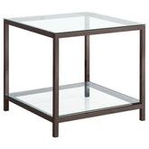 Orleans Furniture - Coaster - Trini 1-shelf Glass Top Side End Table Black Nickel - 720227