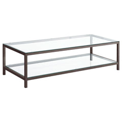 Orleans Furniture - Coaster - Trini 1-shelf Glass Top Coffee Table Black Nickel - 720228