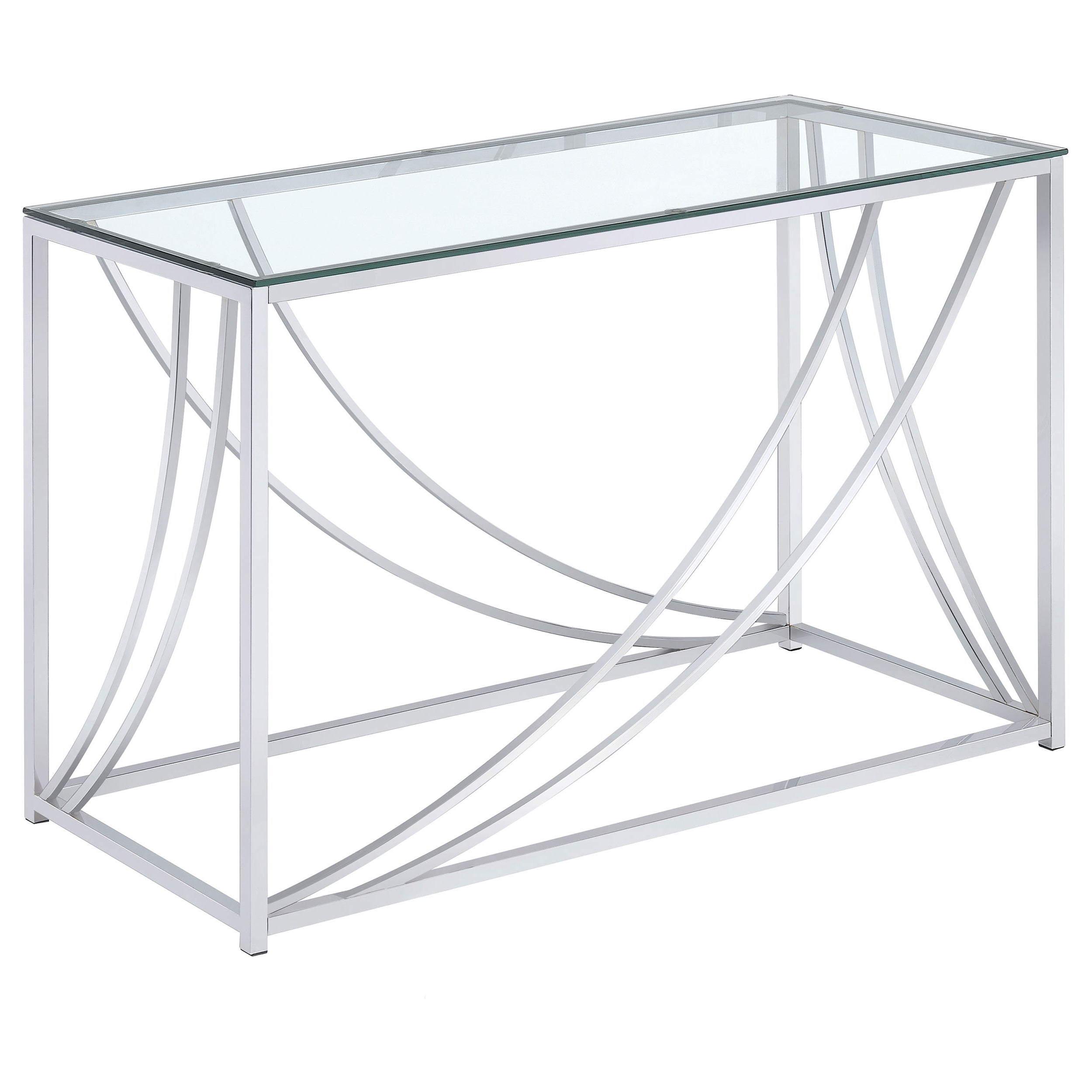 Orleans Furniture - Coaster - Lille Glass Top Entryway Sofa Console Table Accents Chrome - 720499
