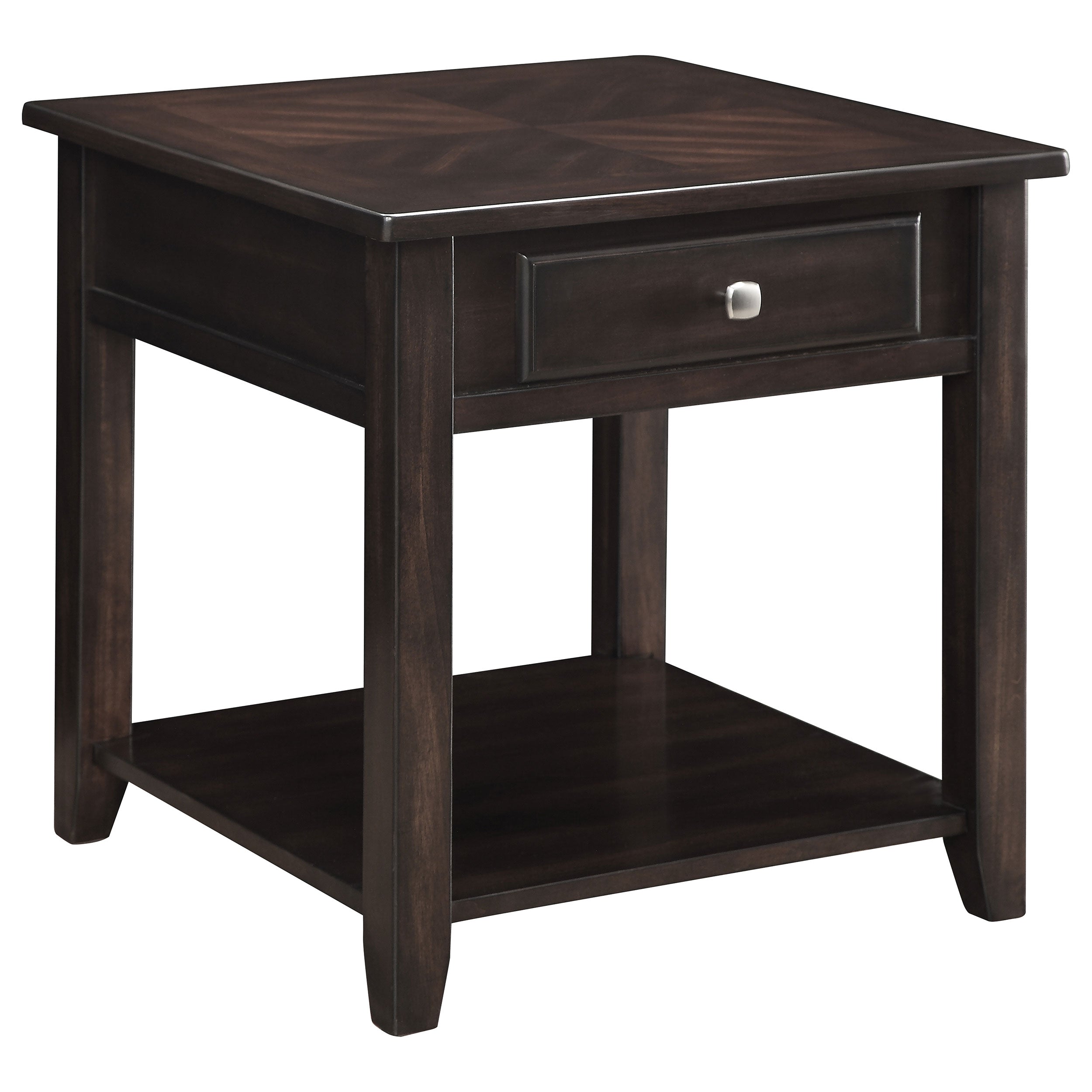 Orleans Furniture - Coaster - Bradford 1-drawer Square Wood End Table Walnut - 721037