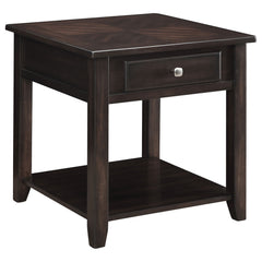 Orleans Furniture - Coaster - Bradford 1-drawer Square Wood End Table Walnut - 721037