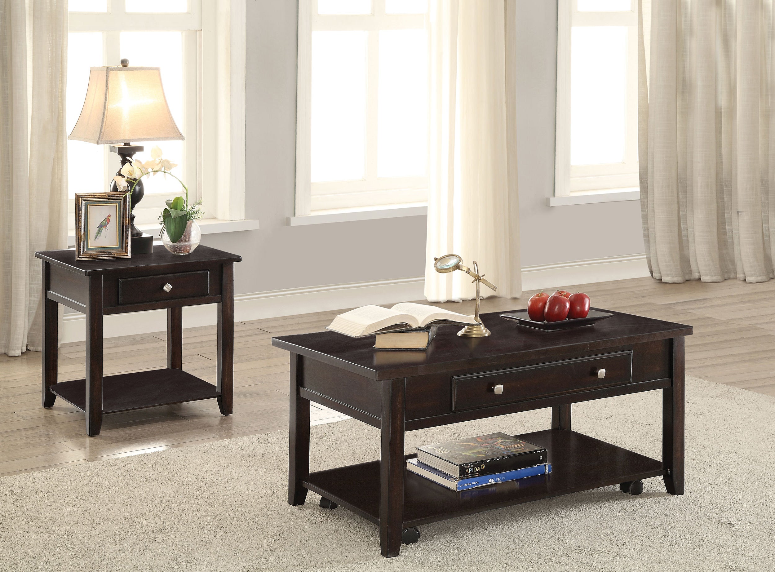 Orleans Furniture - Coaster - Bradford 2-piece Lift Top Coffee and End Table Set Walnut - 721038-S2