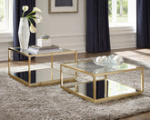 Orleans Furniture - Coaster - Renee 2-piece Square Coffee Table Set Rose Brass - 722660